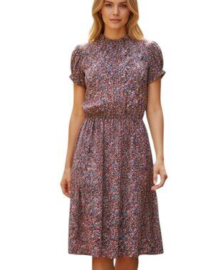 Kirundo Women's XXL Red Floral Short Sleeve Dress NWT